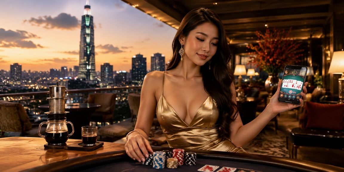 Người chơi card game tại Hồ Chí Minh với cà phê Việt Nam trên tay