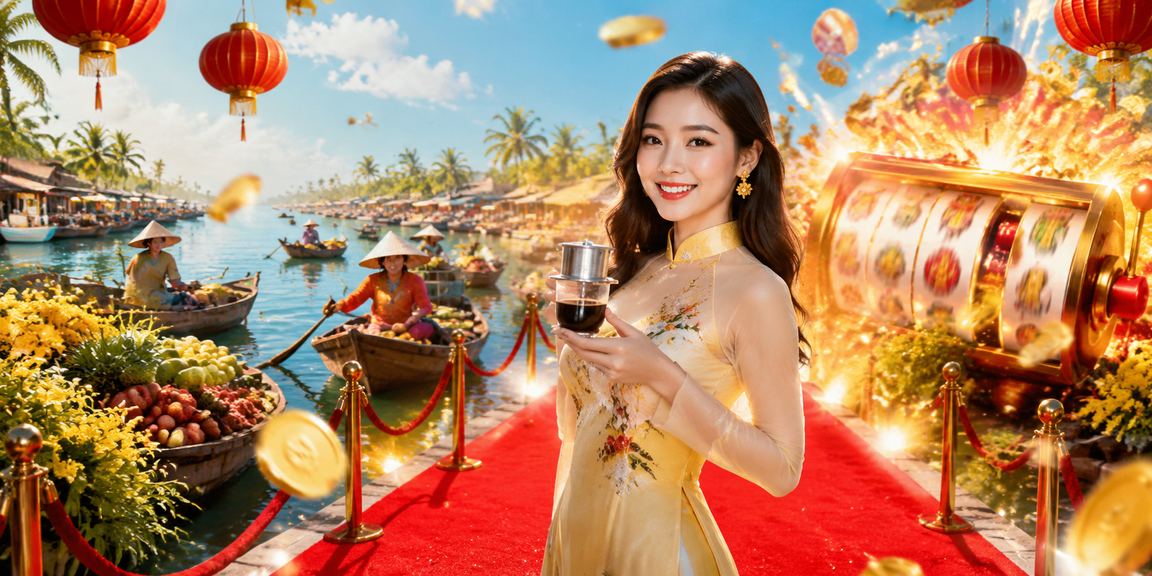 Người dùng tại vùng Mekong thư giãn với game slots và cà phê buổi chiều