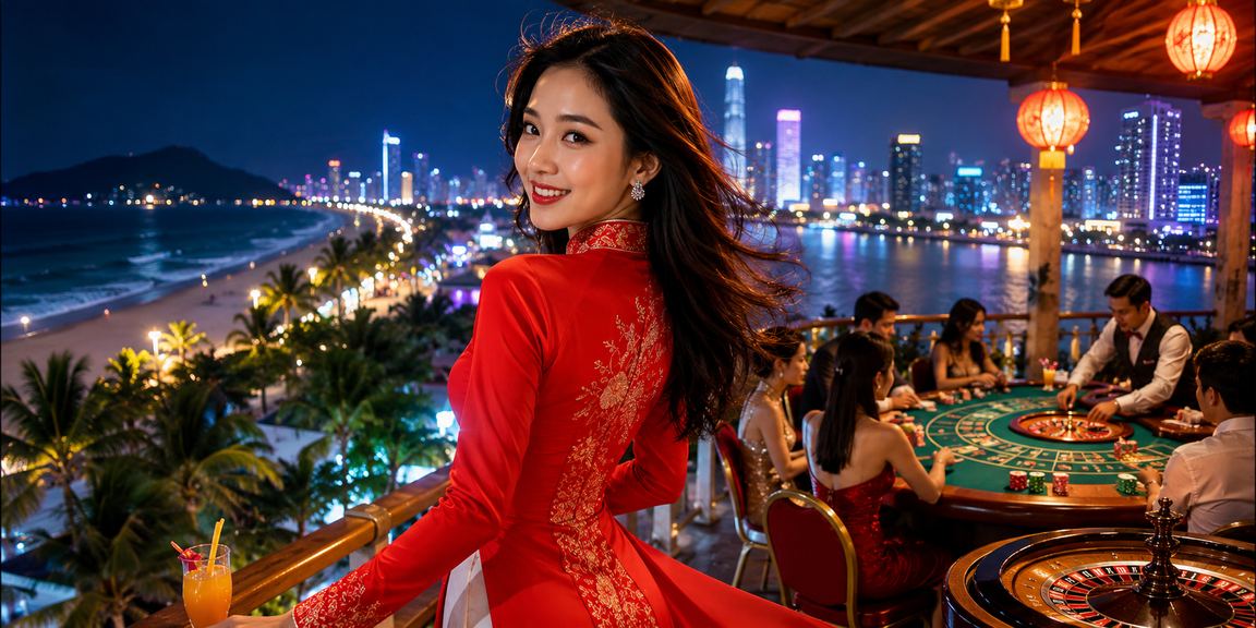 Khách hàng cá cược tại Sài Gòn trong trang phục Áo dài truyền thống
